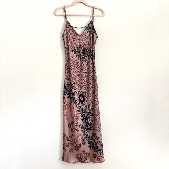 Intimately Free People Your Better Side Midi Slip Dress Pink Floral Size Large - Picture 2 of 10